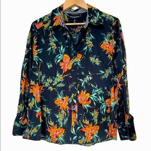 FoxCroft wrinkle-free stretch Elaine Hammers floral sz 10